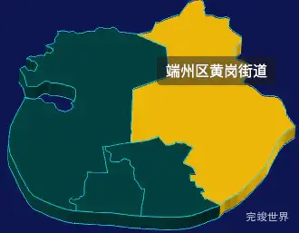 threejs肇庆市端州区geoJson地图3d地图鼠标移入显示标签并高亮